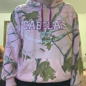 Cabela’s Pink Camo Hoodie (size large)